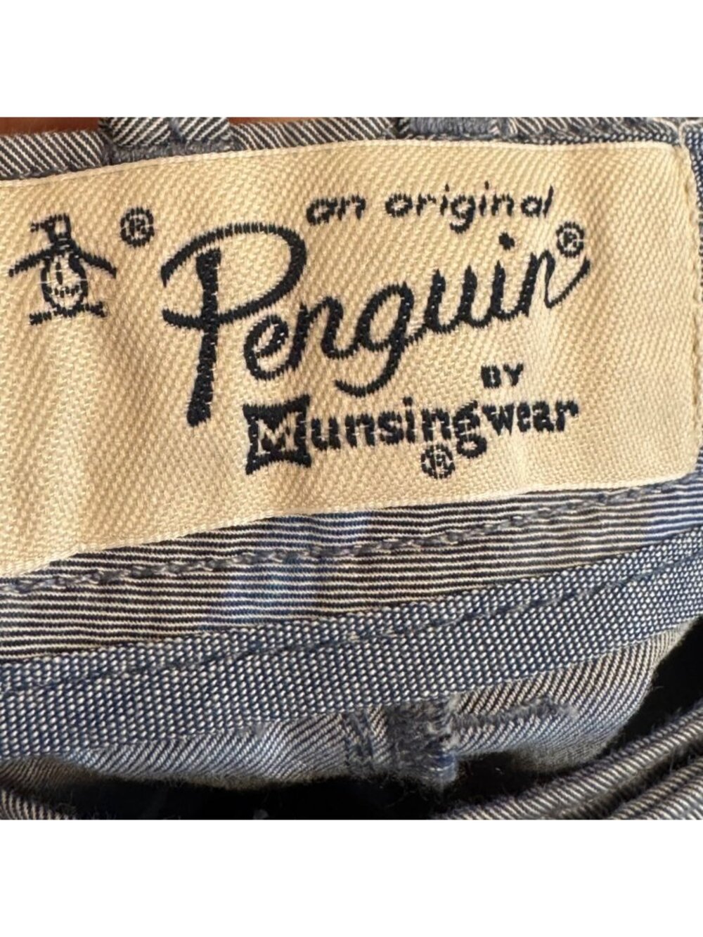 Original Penguin By Munsingwear Mens Striped Flat-Front Shorts Size 33 - Picture 2 of 7